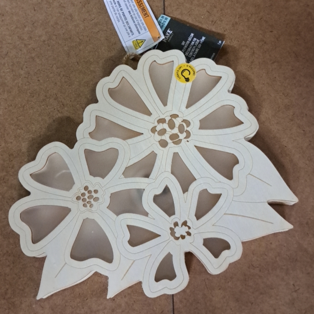 DIY LED Floral Wooden Decor